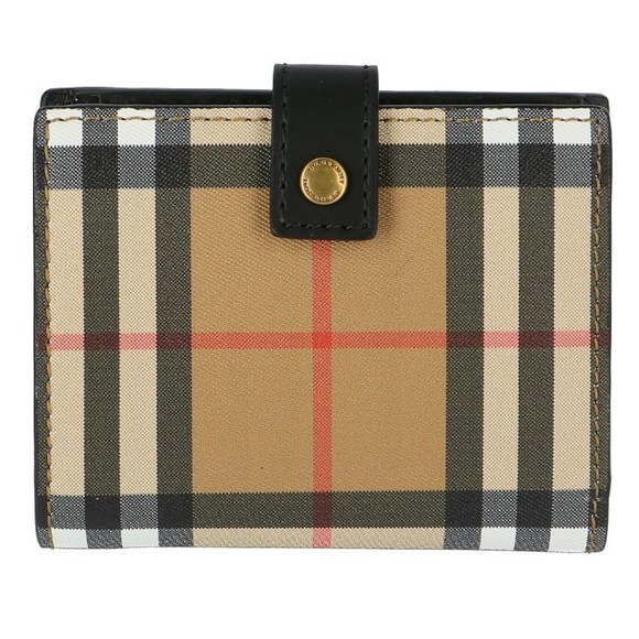 Burberry Check Leather Wallet Black - Picture 1 of 6
